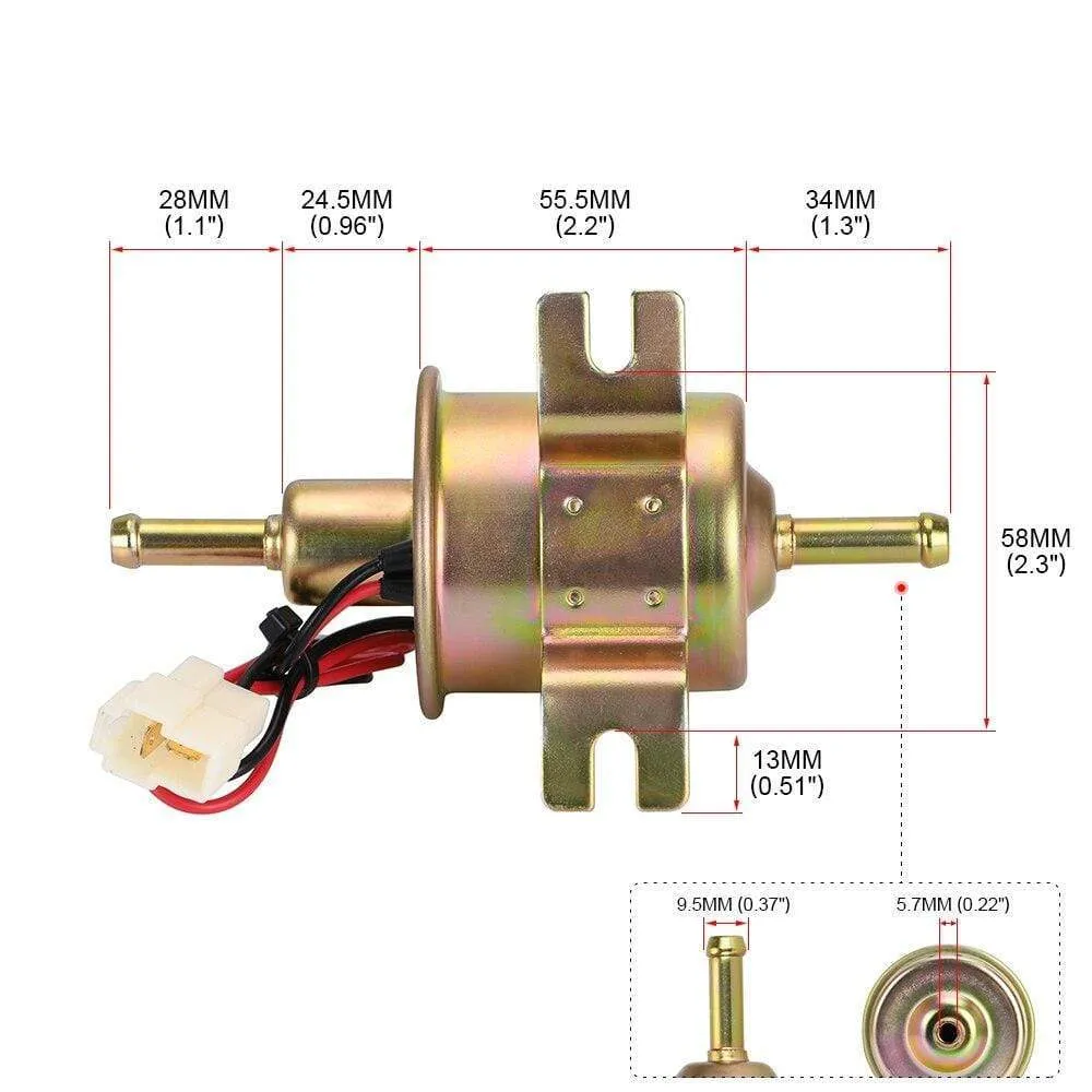 12V / 24V Electric Fuel Pump Low Pressure Bolt Fixing Wire Diesel Petrol HEP-02A For Car Carburetor Motorcycle ATV