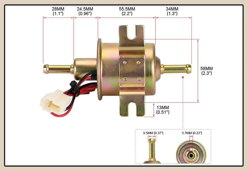 12V / 24V Electric Fuel Pump Low Pressure Bolt Fixing Wire Diesel Petrol HEP-02A For Car Carburetor Motorcycle ATV