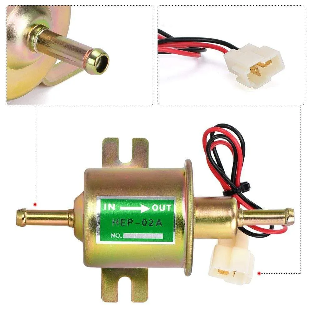 12V / 24V Electric Fuel Pump Low Pressure Bolt Fixing Wire Diesel Petrol HEP-02A For Car Carburetor Motorcycle ATV