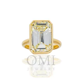 14K GOLD EMERALD CUT SOLITAIRE DIAMOND ENGAGEMENT RING 7.73 CTW