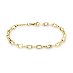 14k Large Square Oval Link Chain Bracelet