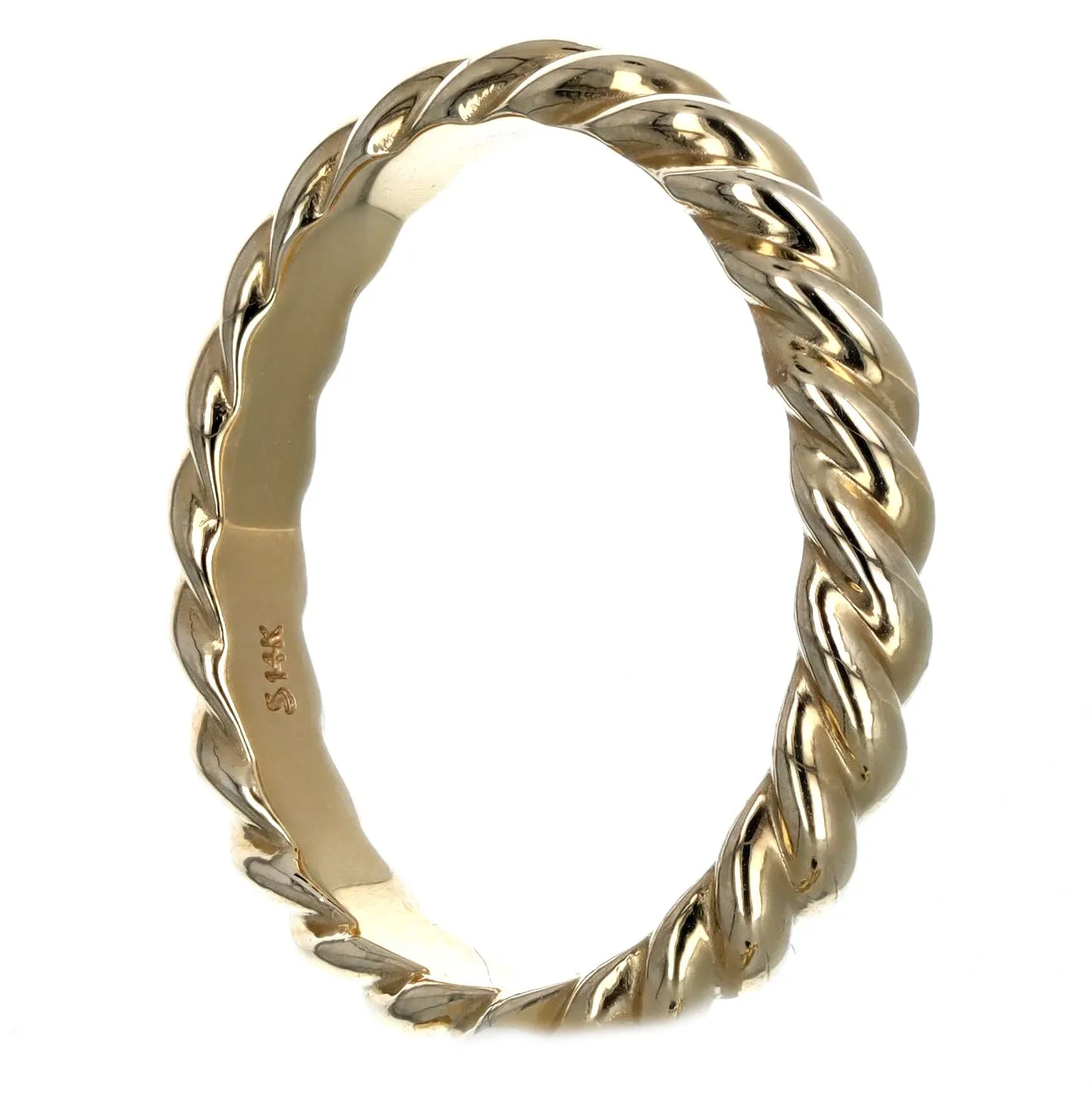 14K Yellow Gold 3mm Twisted Rope Band