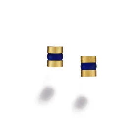 18K Yellow Gold & Lapis Lazuli Cleopatra Stud Earrings