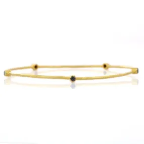 18K Yellow Gold Sapphire Bangle