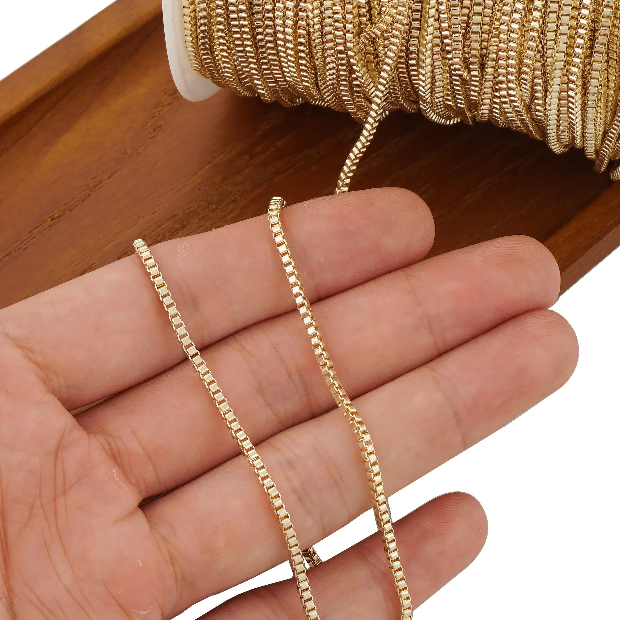 6 feet 2mm 14K Gold Filled Box Chain, Unfinished Chains for Necklace Bracelet Making 10414250