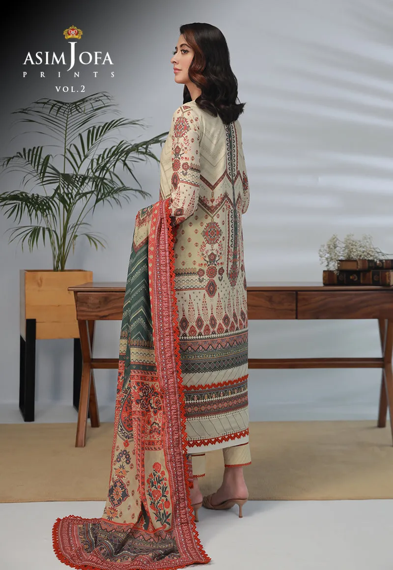 AJBP-31 DESIGNERS STITCHED PRINTED LAWN 3 PCS