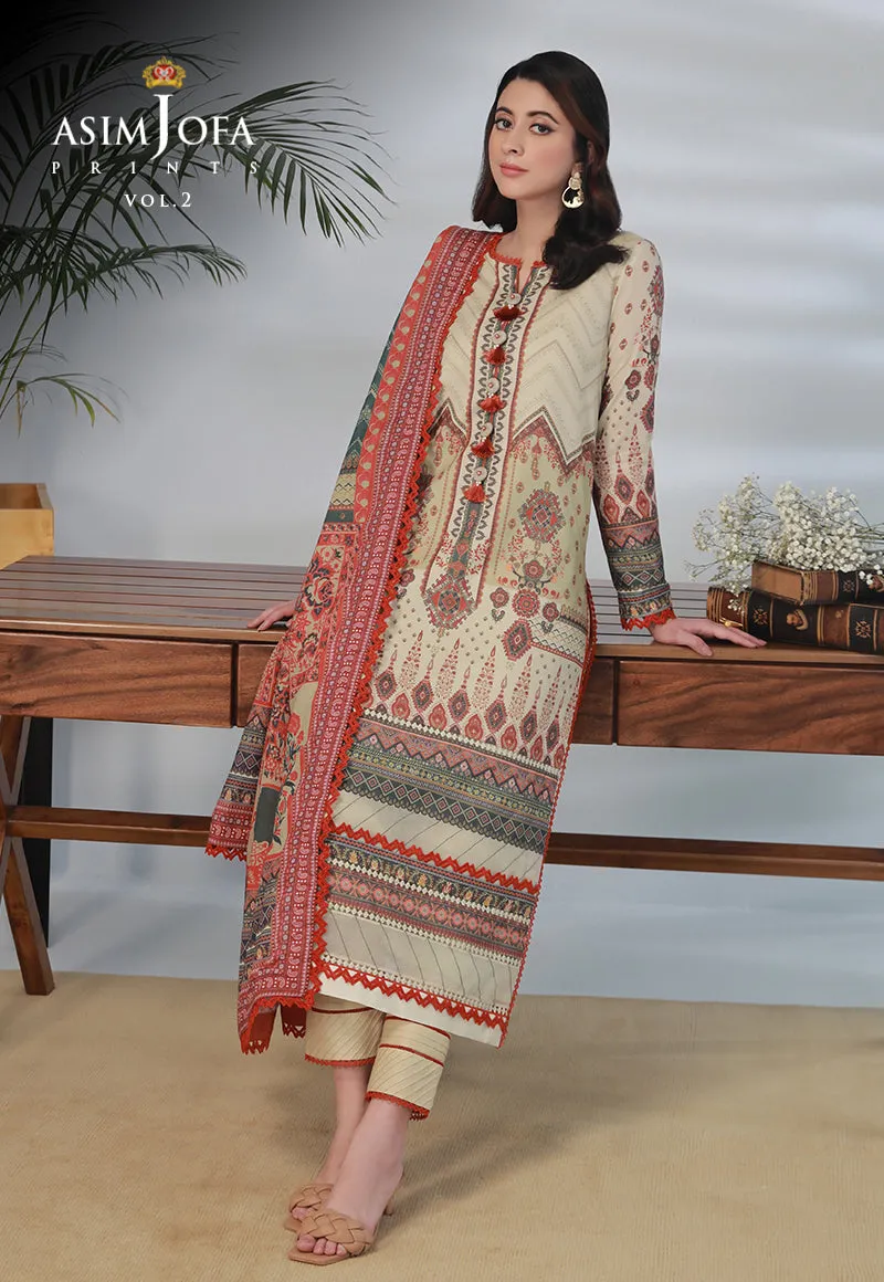 AJBP-31 DESIGNERS STITCHED PRINTED LAWN 3 PCS