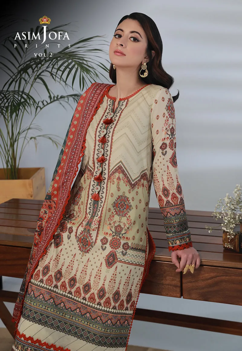 AJBP-31 DESIGNERS STITCHED PRINTED LAWN 3 PCS