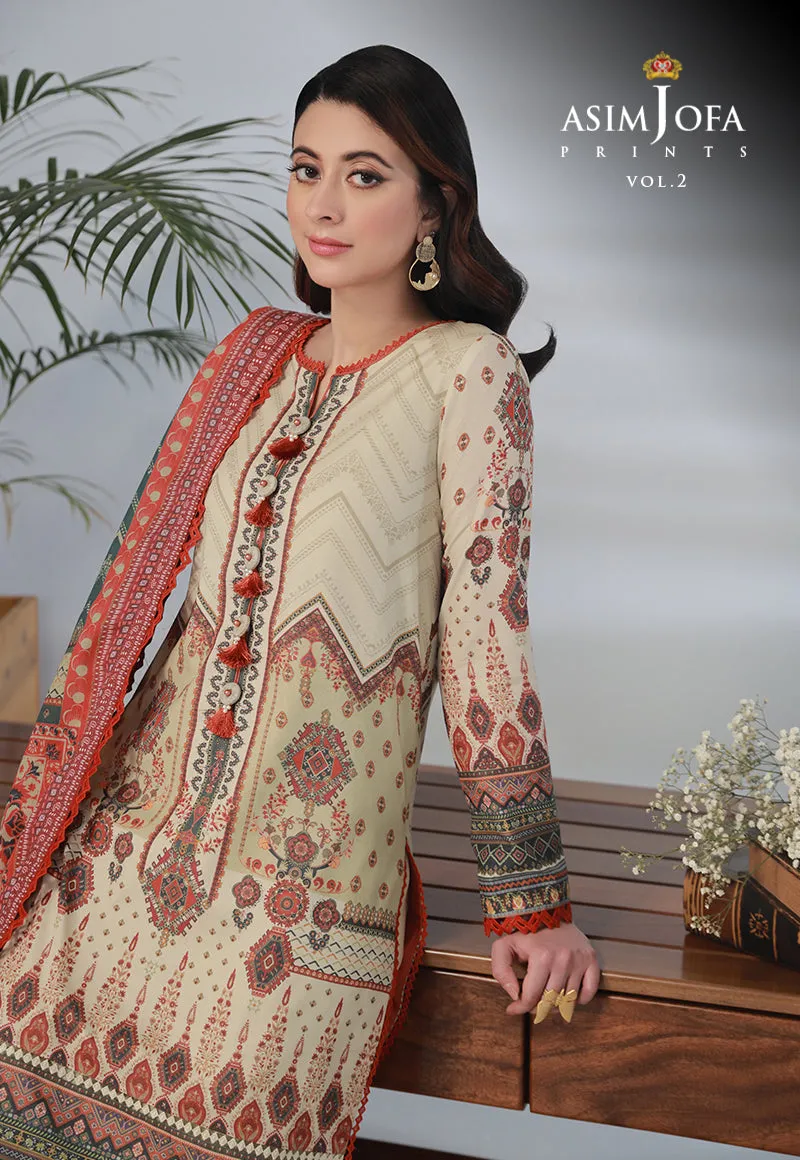 AJBP-31 DESIGNERS STITCHED PRINTED LAWN 3 PCS