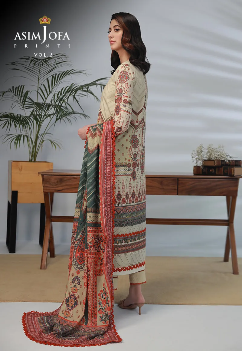 AJBP-31 DESIGNERS STITCHED PRINTED LAWN 3 PCS