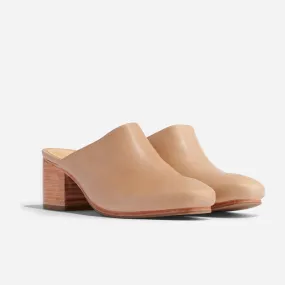 All-Day Heeled Mule Almond