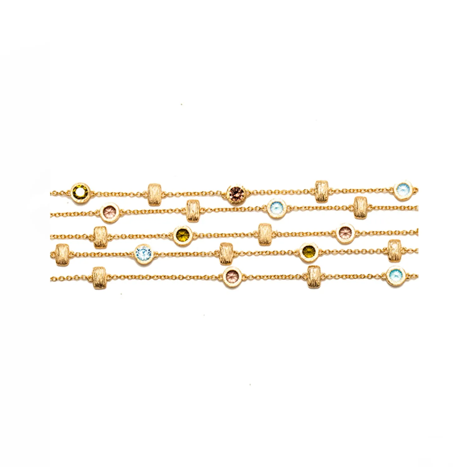 AMMANII Multi-Color Gemstone Bracelet in Vermeil Gold