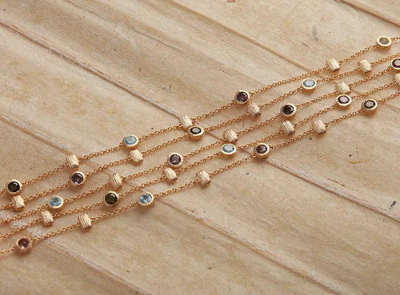 AMMANII Multi-Color Gemstone Bracelet in Vermeil Gold