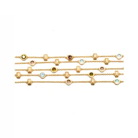 AMMANII Multi-Color Gemstone Bracelet in Vermeil Gold