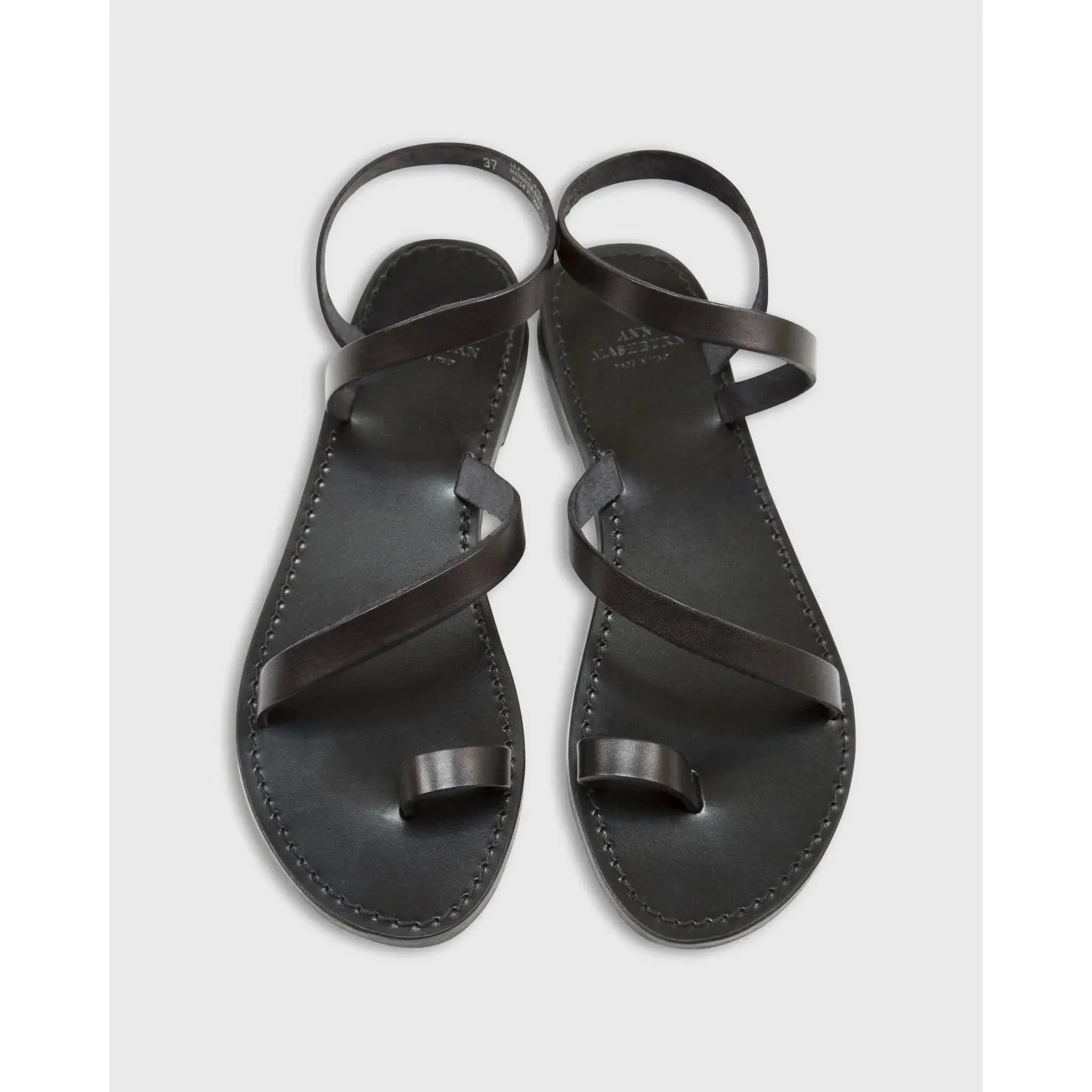 Ann Mashburn Diagonal Strap Sandal Black