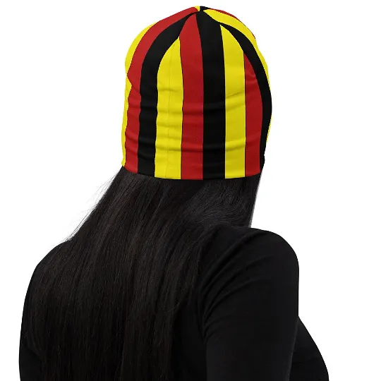 Belgian Flag Colors Beanie / Striped Beanie Black Yellow Red