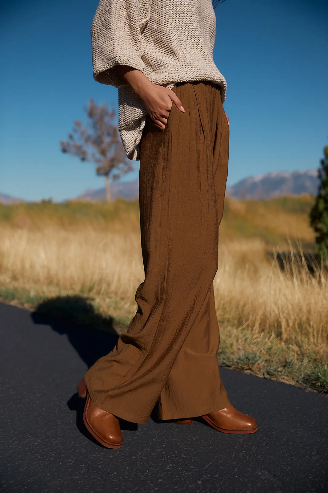 Bronze Flowy Pants-FINAL SALE