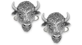 Buffalo Cufflinks Jewelry Sterling Silver Handmade Bison Cufflinks BUF1X-CL