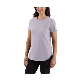 Carhartt Women's Force Relaxed Fit Midweight Pocket T Shirt - Lilac Haze