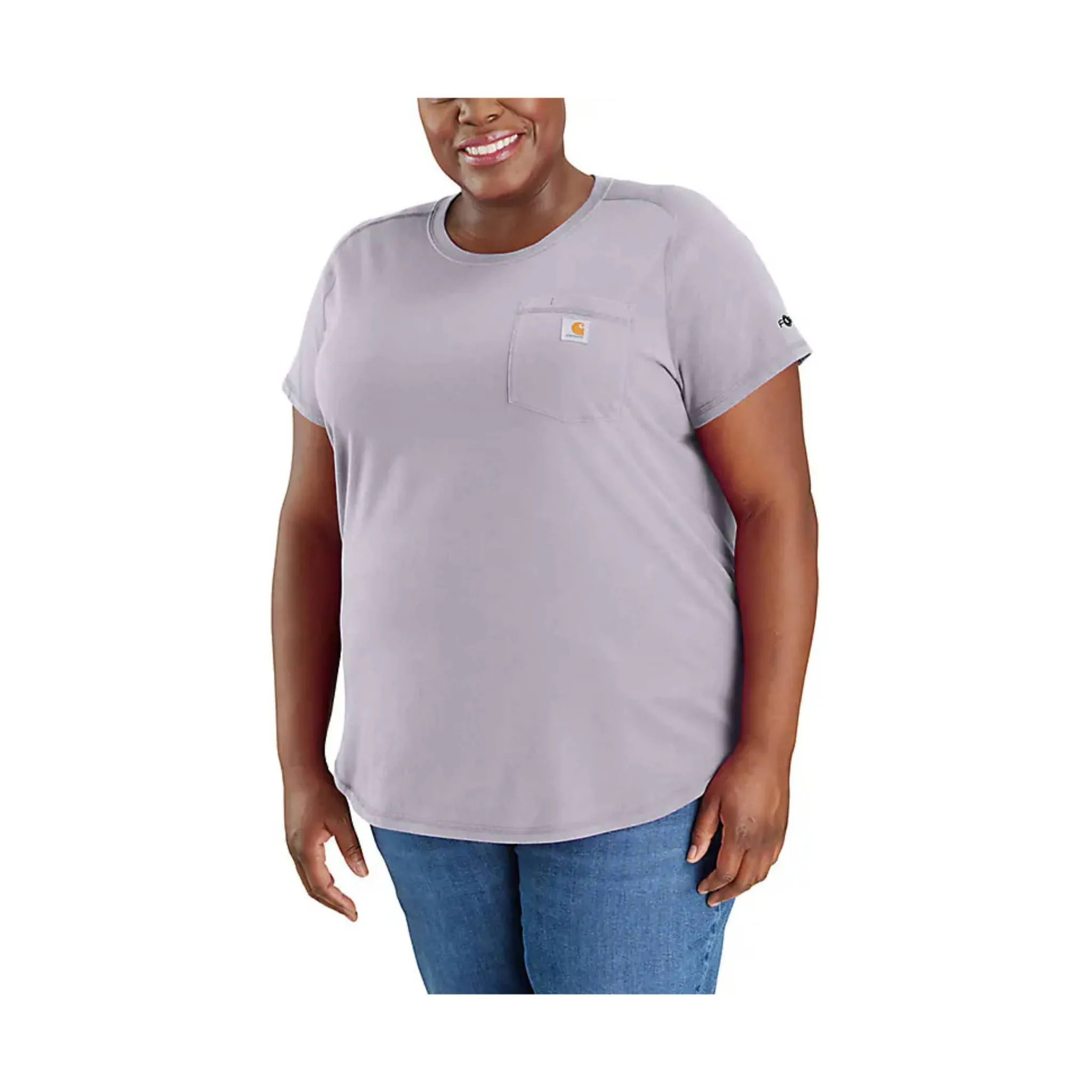 Carhartt Women's Force Relaxed Fit Midweight Pocket T Shirt - Lilac Haze