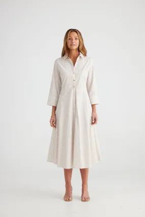 Chandon Shirt Dress (Sand Stripe)