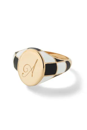 Checker Signet Ring