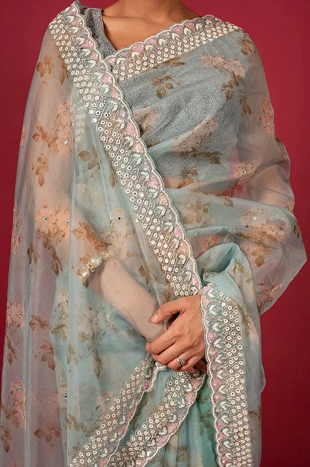 Cocktail Pastel Saree