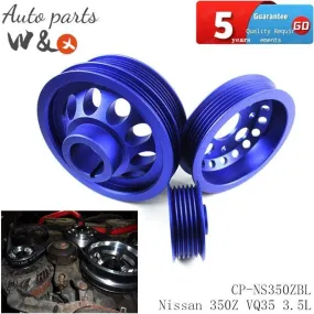 Crank Pulley For Nissan 350Z VQ35DE Z33 350GT Skyline Fairlady 3.5L Aluminum Crankshaft Belt Pulley CP-NS350ZBL