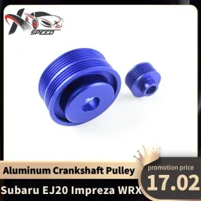 Crankshaft Pulley For Subaru EJ20 Impreza WRX Liberty Aluminum Crank Pulley XX-CPSBEJ20BL