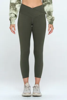 Cristina - Agave Green Cross Over 7/8 Legging (High-Waist) - LIMITED EDITION