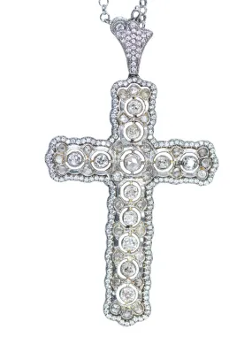 Cynthia Ann Cindy Diamond Cross Pendant Necklace