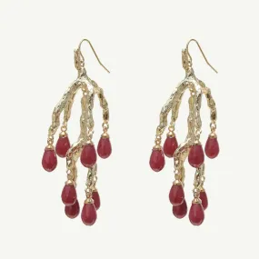 Delia Red Jade Statement Earrings Large