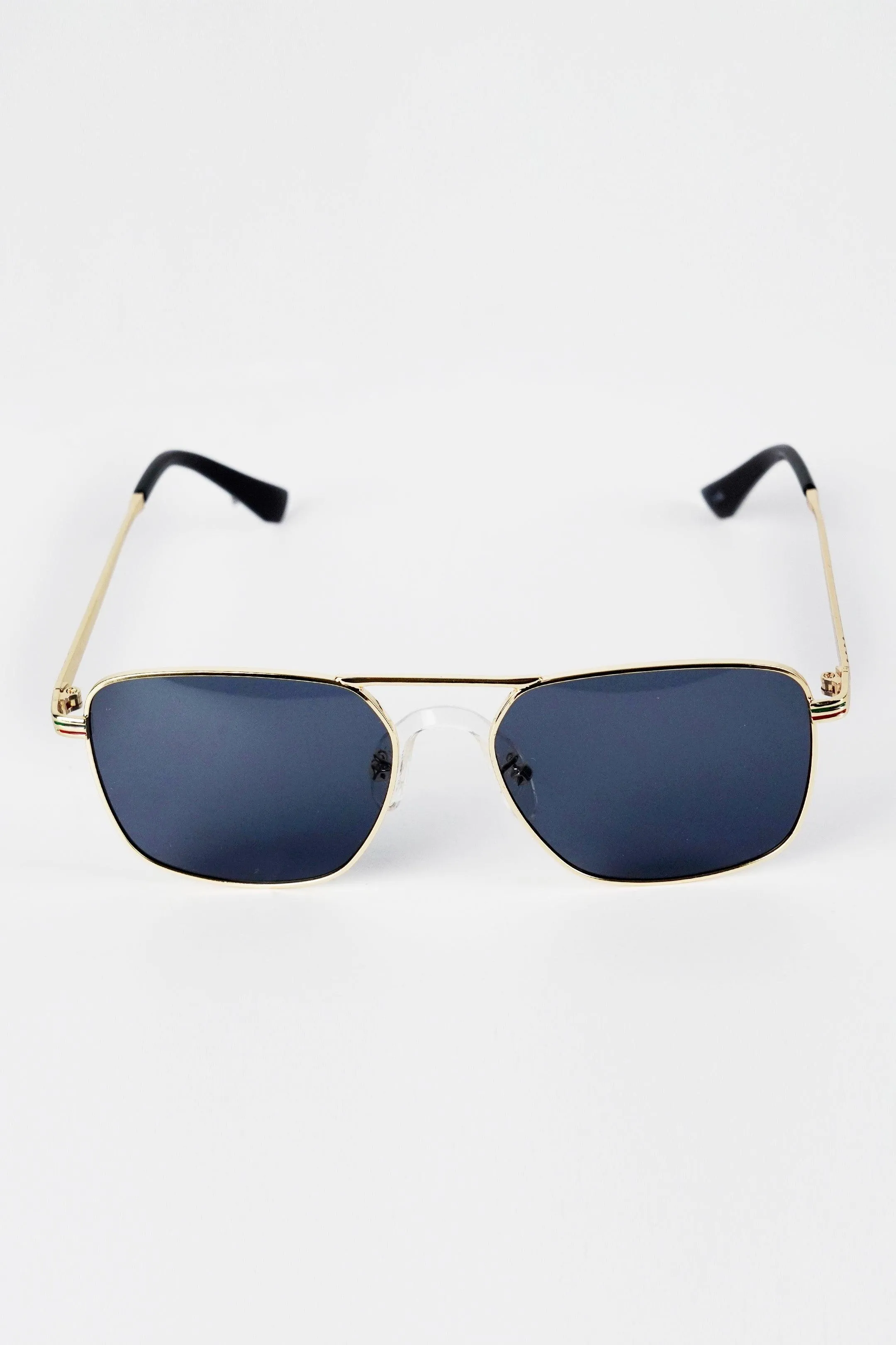 Double Bridge Square Sunglasses - Blue