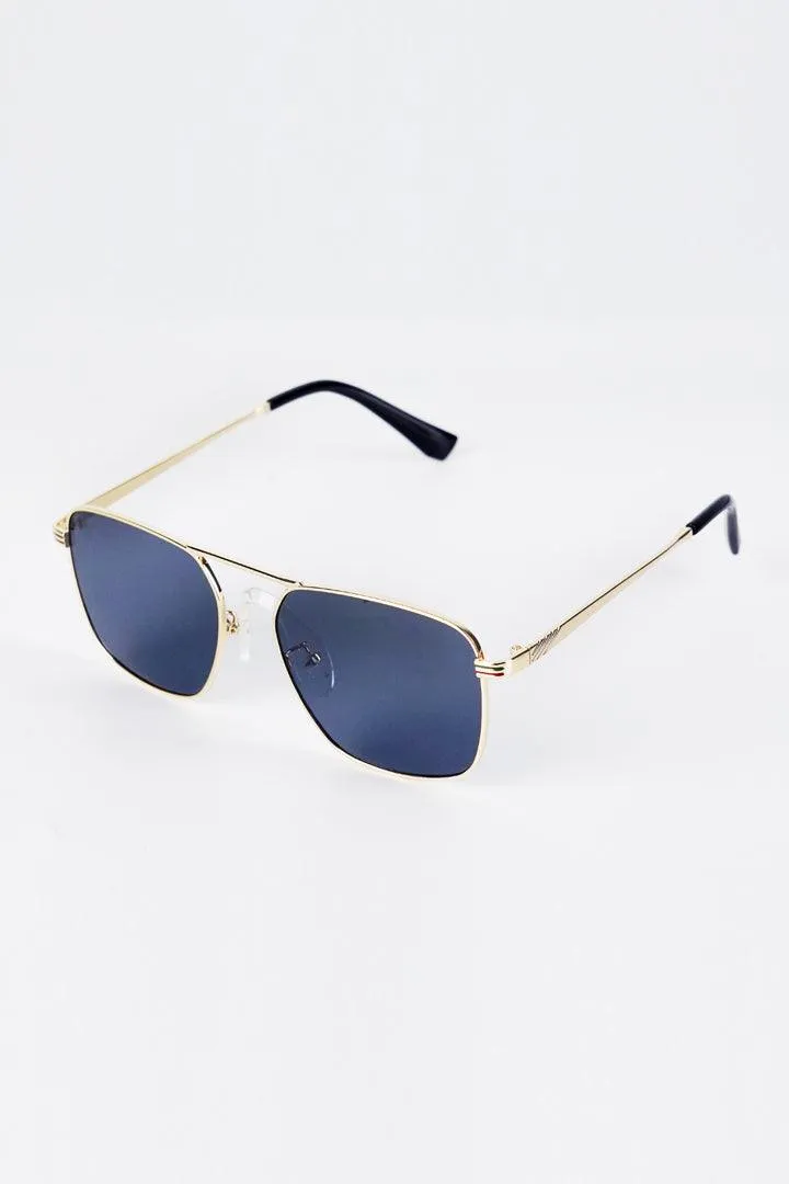 Double Bridge Square Sunglasses - Blue