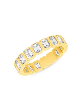 Emerald Cut Bezel Eternity Band 14K