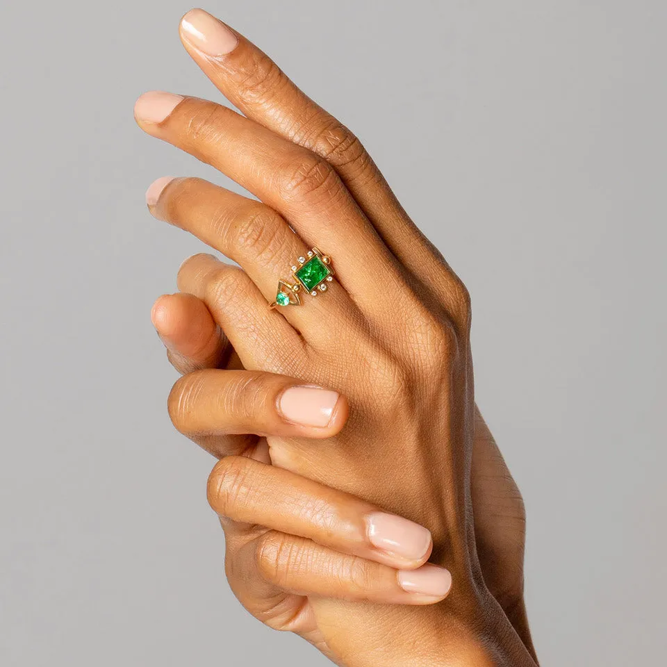 Emerald Lotus Ring