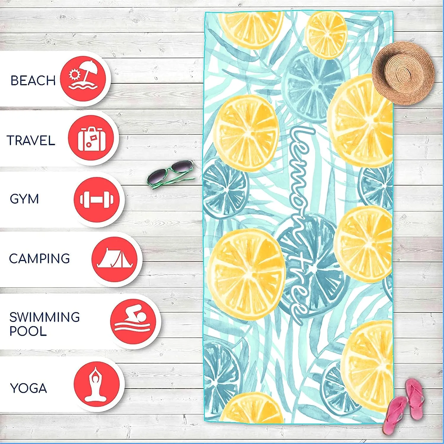 Extra Large Sand-Free Quick Drying Lightweight Beach Towel