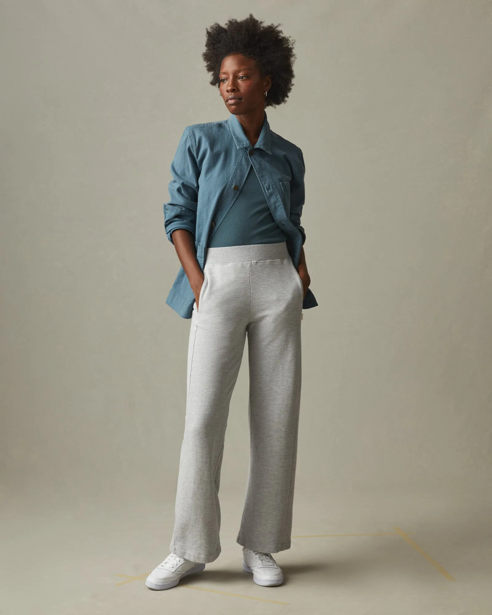 French Terry Straight Sweatpant - Ash Heather