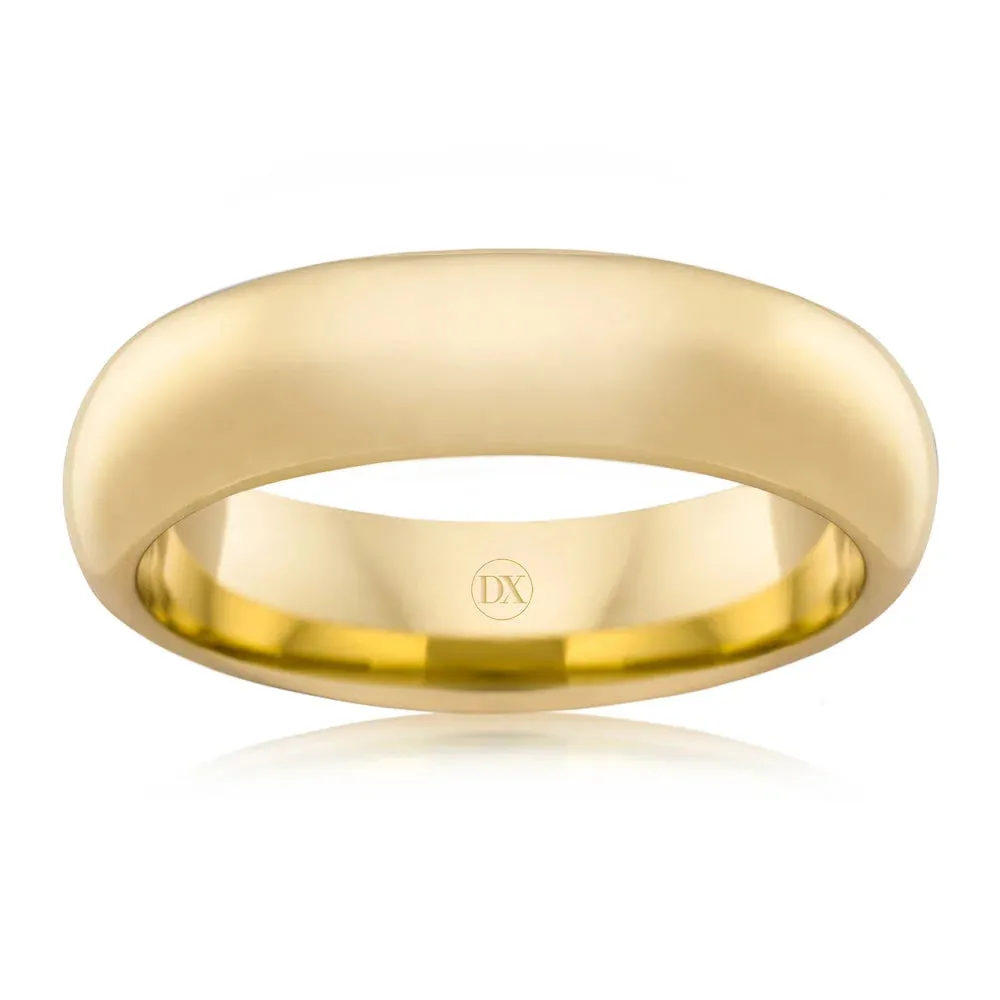 Full Dome 6mm - 18ct Yellow Gold