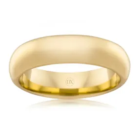 Full Dome 6mm - 18ct Yellow Gold