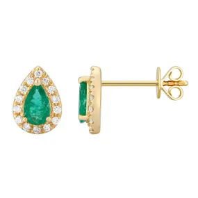 Gemstone Pear Diamond Outline Earrings