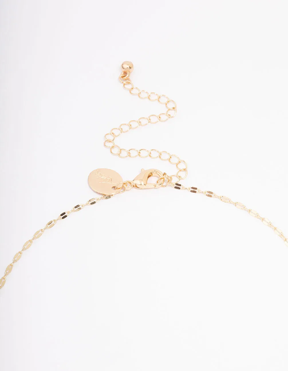 Gold Plated Simple Cross Station Chain Necklace