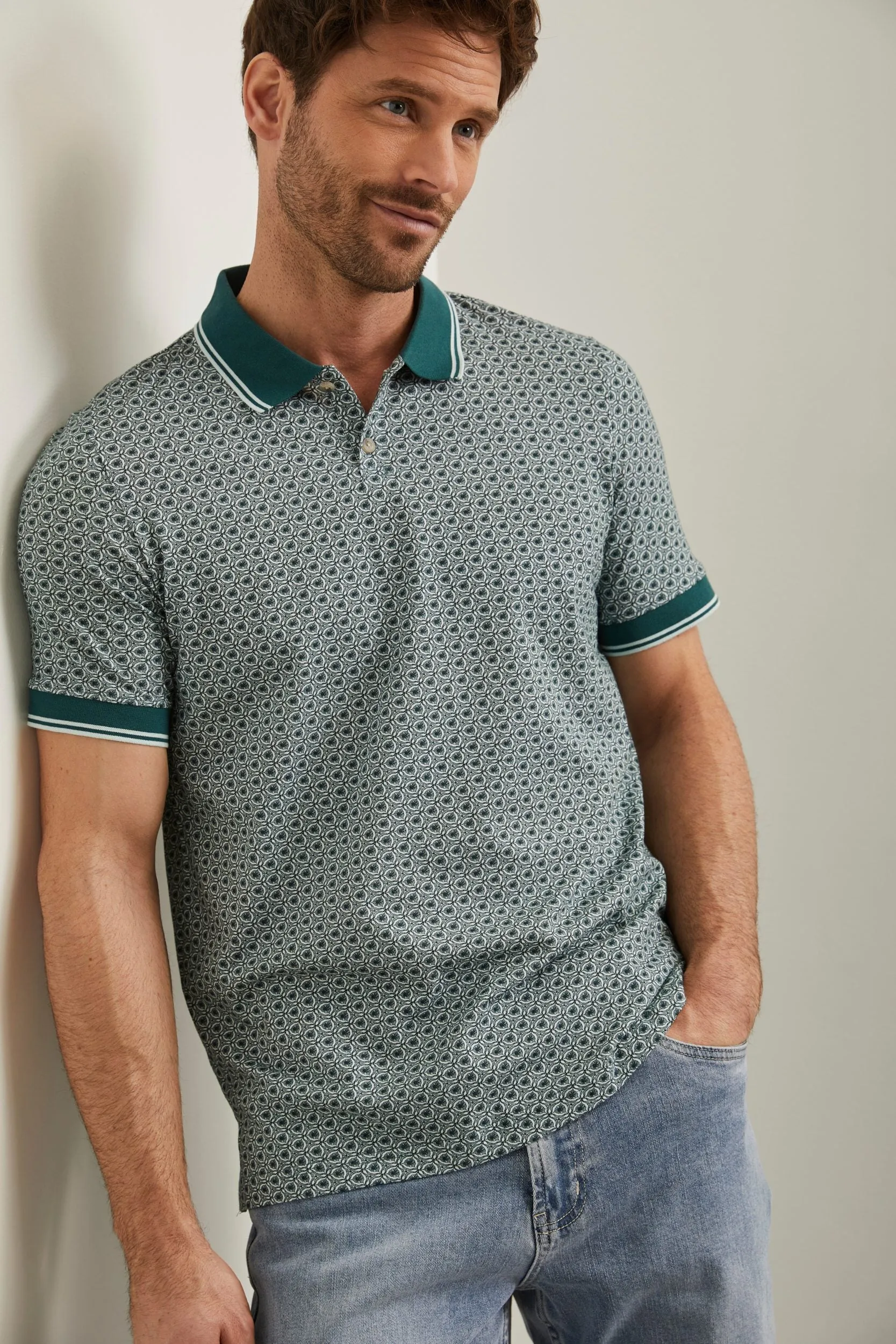 Graphic print polo