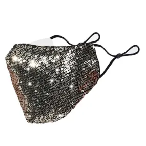 Hachiro Sequin Face Mask - Gold