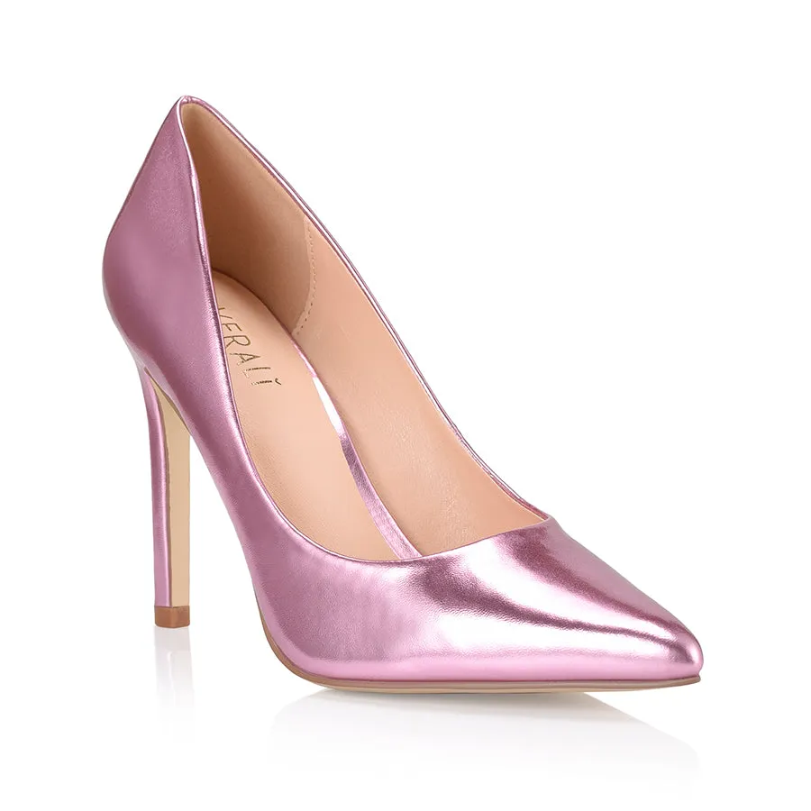 Harolina Stiletto Pumps - Pink Metallic