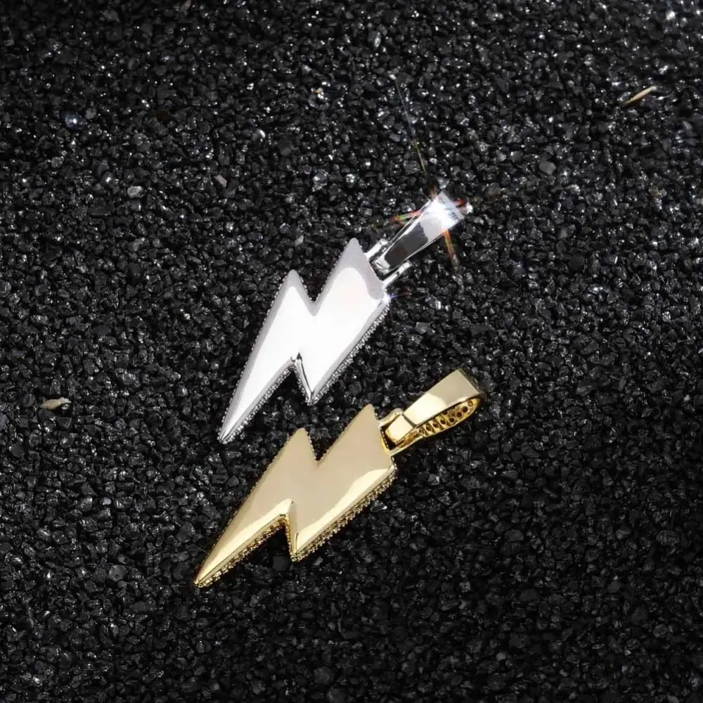 Iced Lightning Bolt Pendant