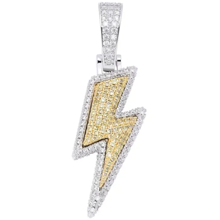 Iced Lightning Bolt Pendant