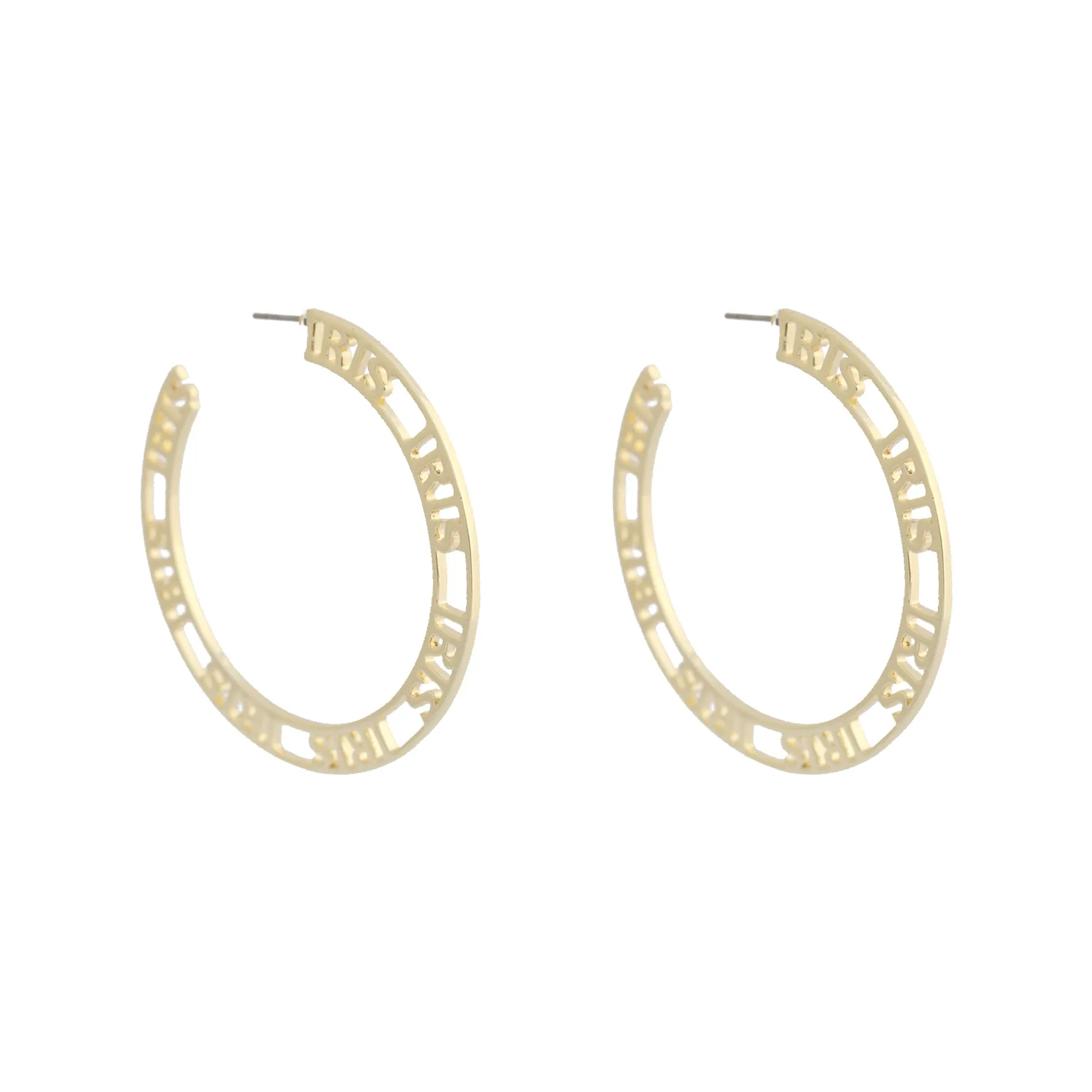 Iris Profile Wide Logo Hoop Earrings Large