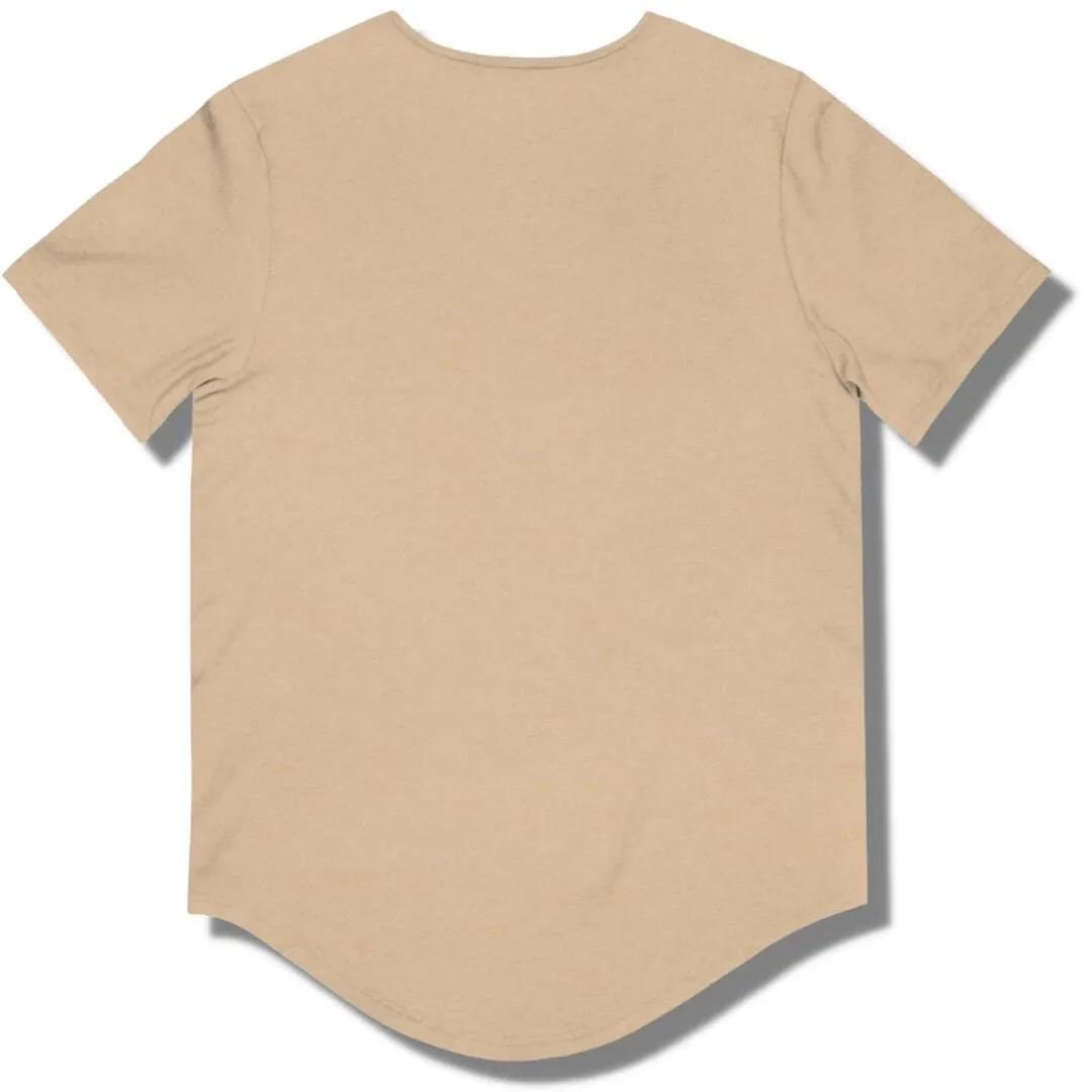 Iron Sharpens Iron Curved Hem T Shirt - Sand Dune / Heather - American Silver