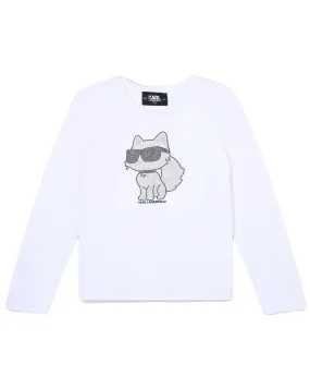 KARL LAGERFELD FW23 Long Sleeve T-shirt Top with Chaupette